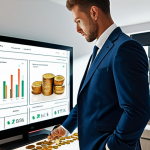 Smart Investments**

A person thoughtfully reviewing a virtual display showing gold coins, premium subscription icons, and auction charts, fully clothed, professional attire, in a brightly lit, modern apartment. Safe for work. Appropriate content. Professional. Perfect anatomy, correct proportions, natural pose. High quality.

**
