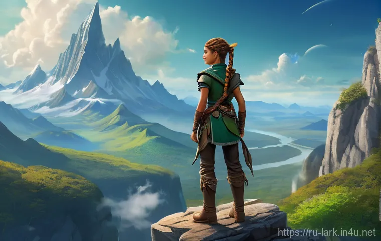 로스트아크 패치노트 해설 - **Prompt:** A young female adventurer, a ranger or scout type, stands on a rugged cliff overlooking ...