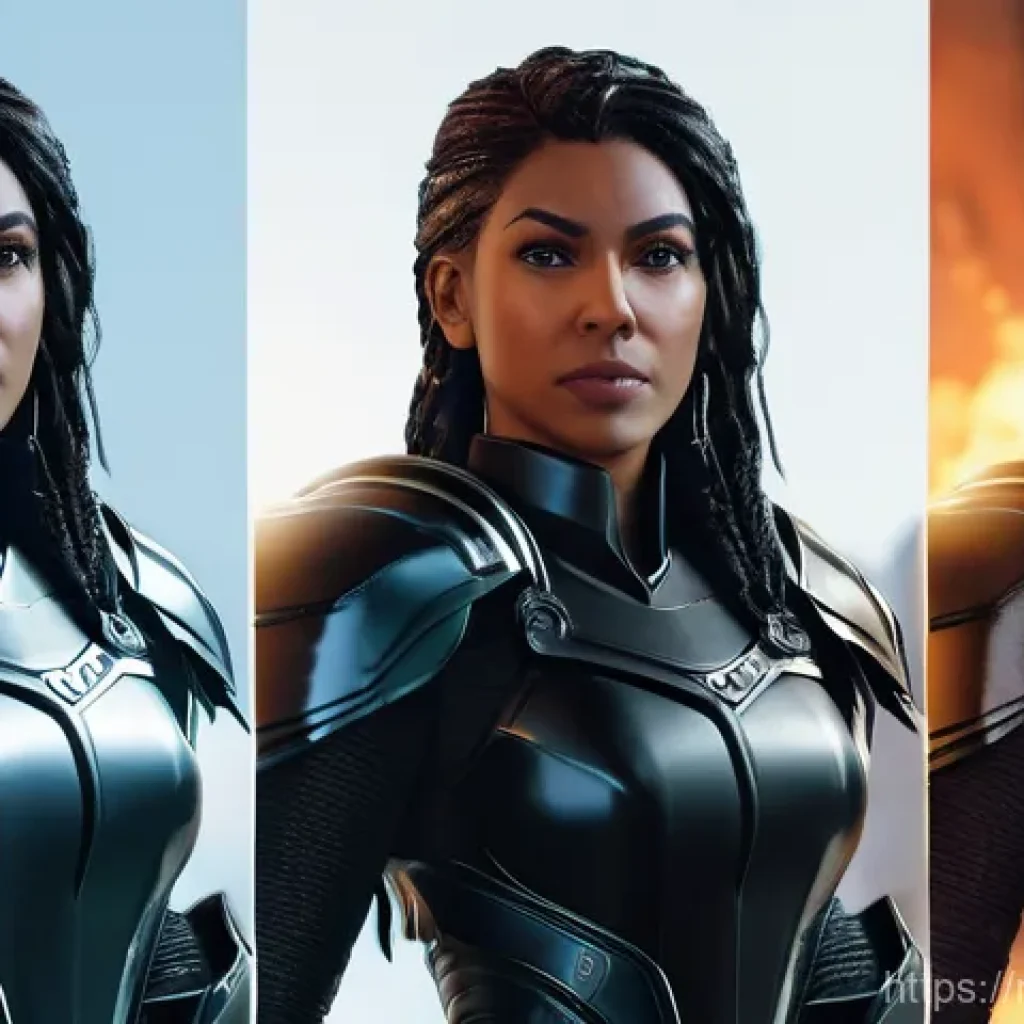 로스트아크 슬레이어 PvP 가이드 - Here are three detailed image prompts for a female Slayer character, keeping all the specified guide...