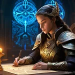 로스트아크 카던 효율 루트 - **Prompt Title:** Pre-Dungeon Strategy Session
    **Image Prompt:** A female Lost Ark Sorceress cha...