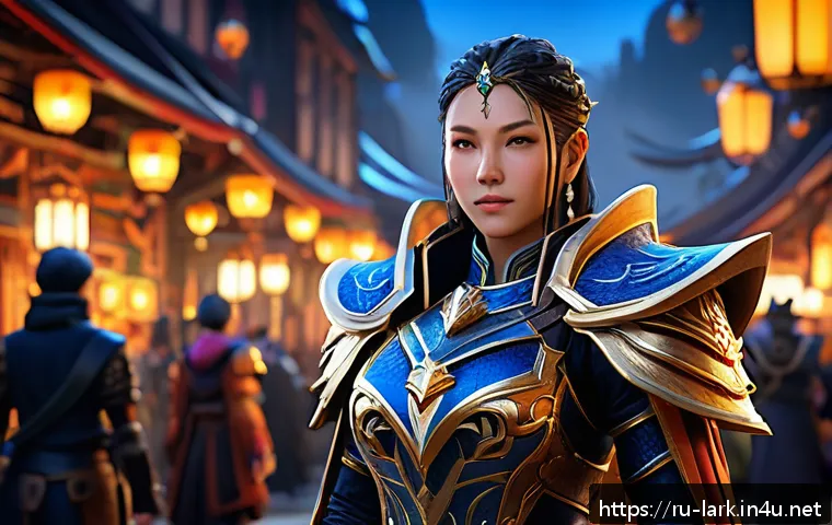 로스트아크 아바타 거래소 이용법 - A detailed digital art of a fantasy character in Lost Ark wearing a rare event avatar set, featuring...